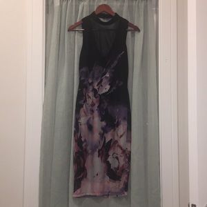 Black and purple floral dress